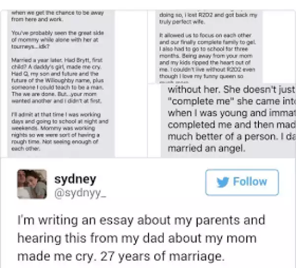 Young girl is moved to tears after her dad describes her mother in the sweetest words